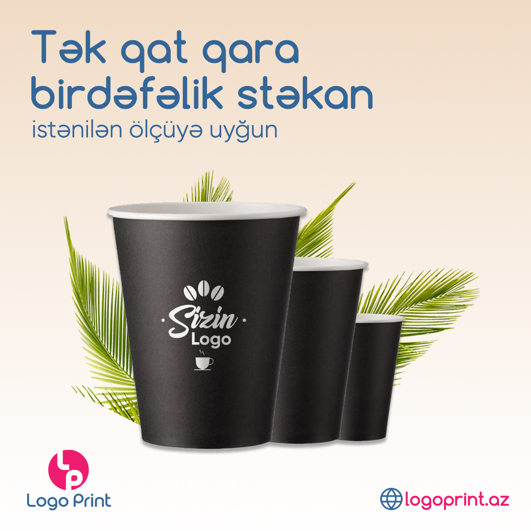 Qara tək qat birdəfəlik stəkan